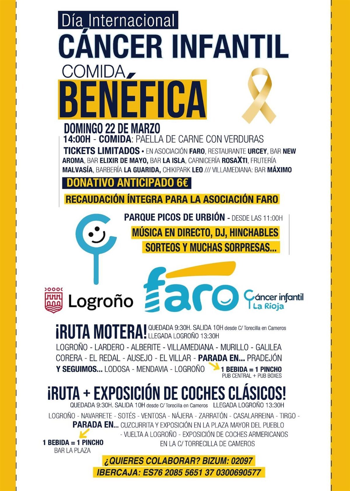 FARO celebra su comida solidaria por el Día del Cáncer Infantil en Logroño