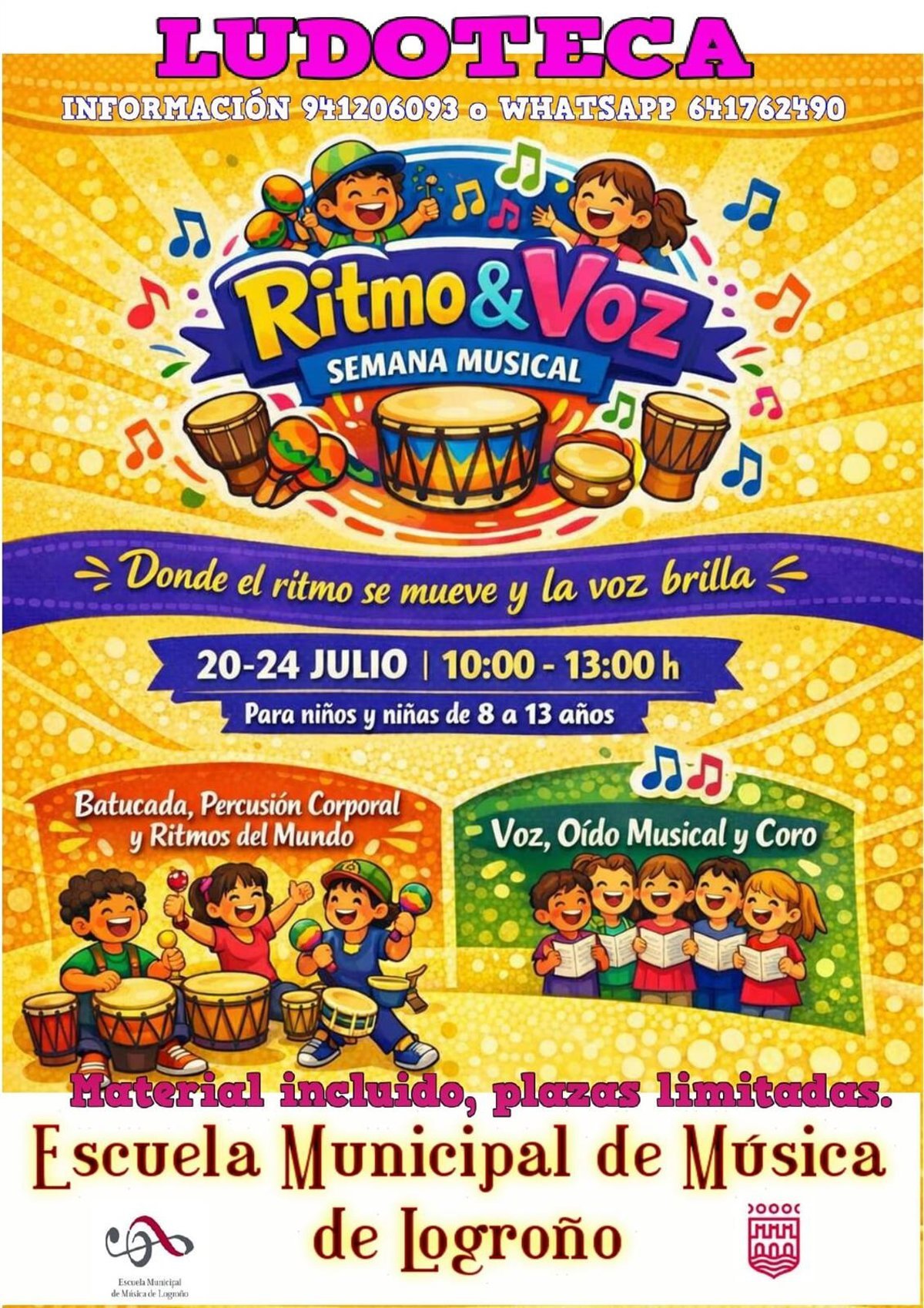 La Escuela Municipal de Música de Logroño ofrece Ludoteca Musical en verano